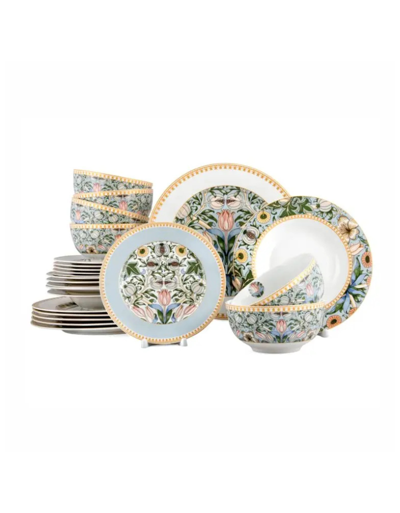 Morris Garden 24pc Porcelain Dinnerware Set