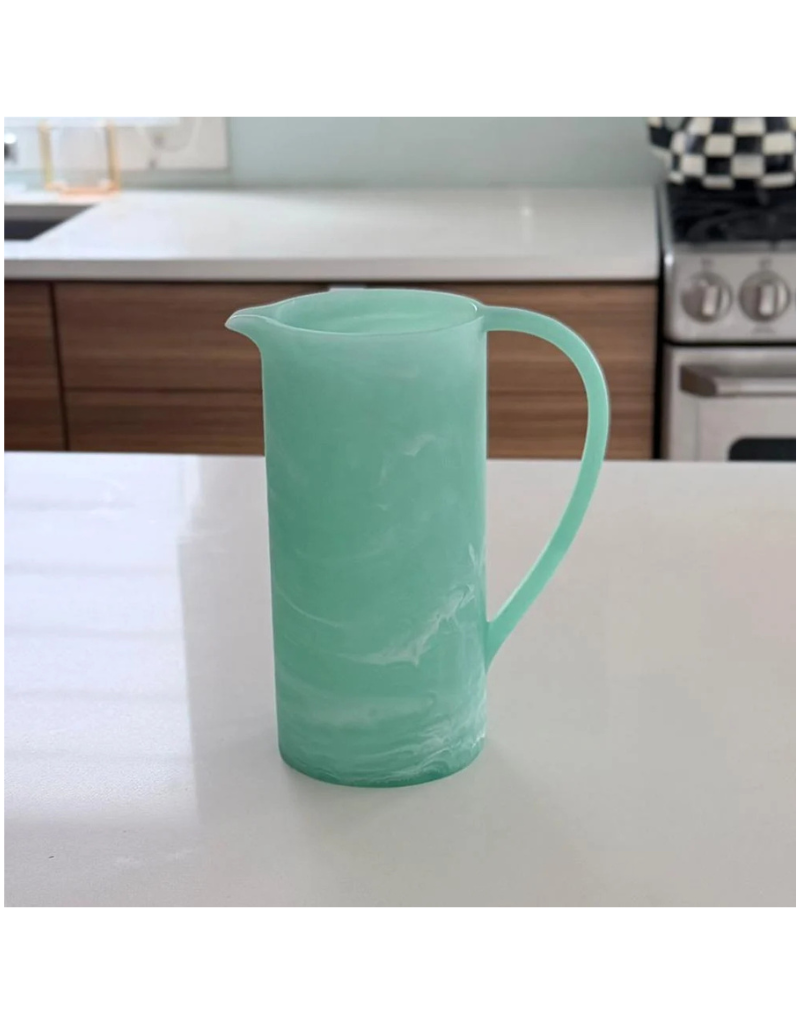 Resin Swirl Green Matte Pitcher