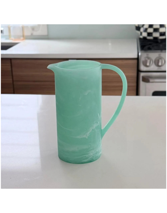 Resin Swirl Green Matte Pitcher