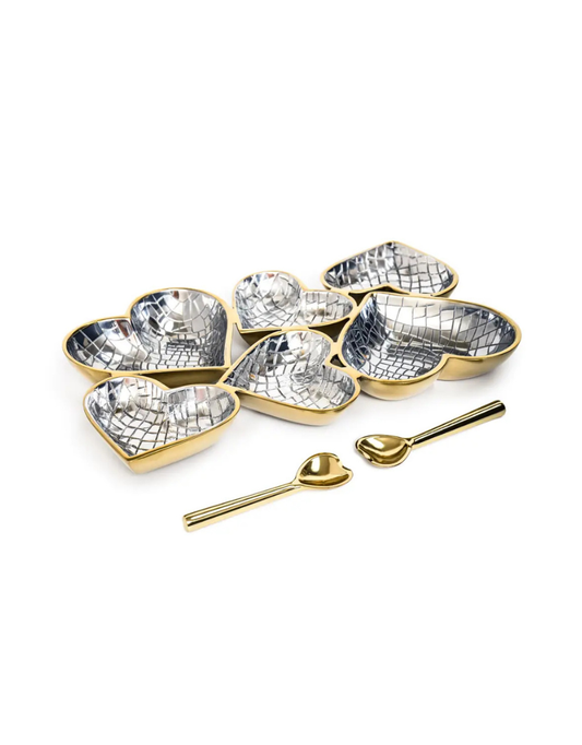 Heart Cluster with 2 Gold Heart Spoons