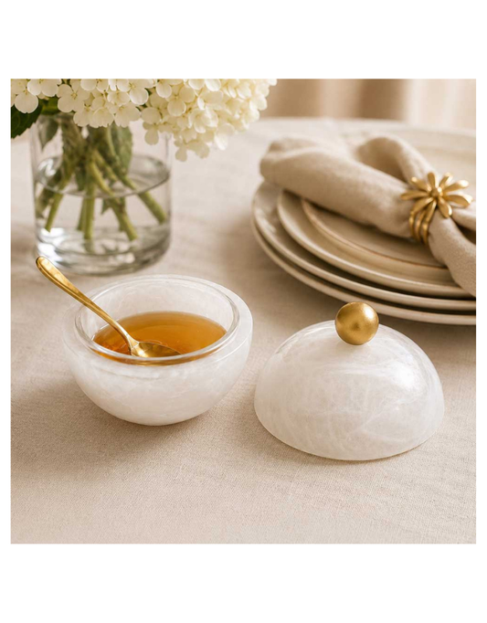 Resin Snow Drift Honey Dish