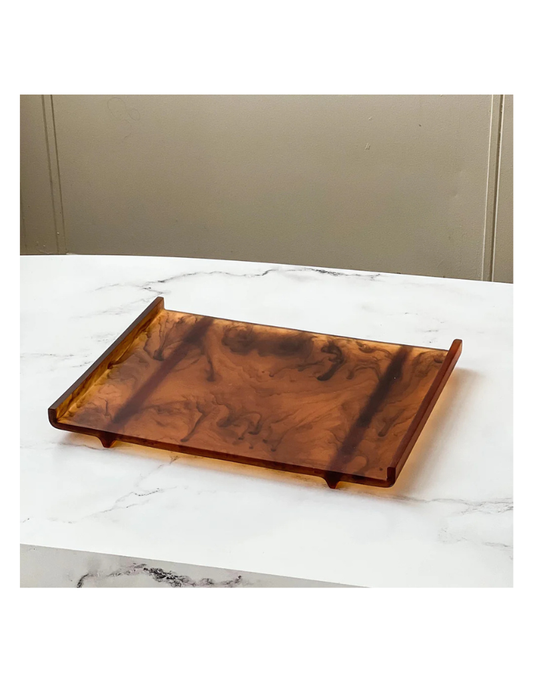 Resin Matte Swirl Tray - Rolled Edge (options)