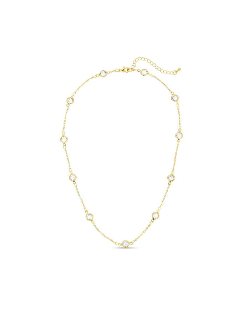 Framed Crystal Accented Collar Necklace