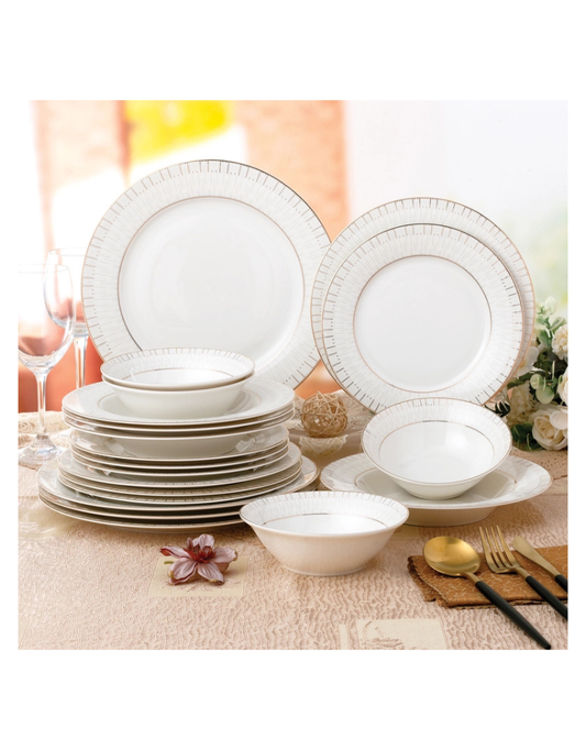 Lauren Gold 20pc Bone China Dinnerware Set