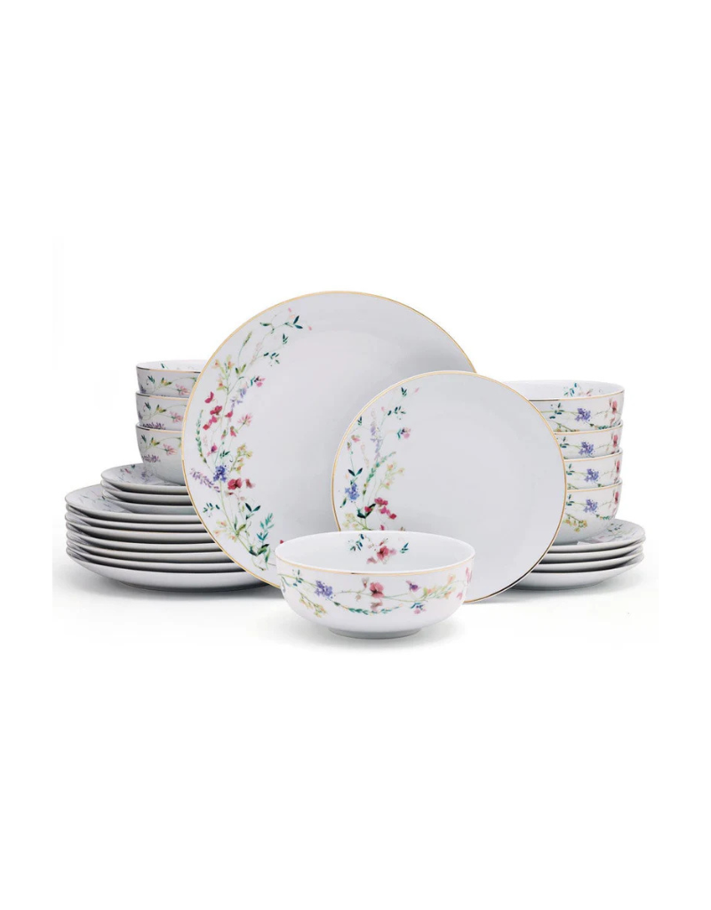 Kalina 24pc Porcelain Dinnerware Set