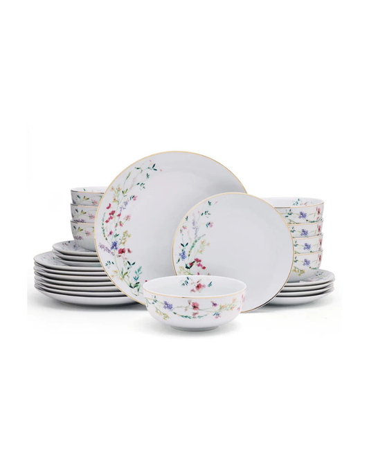 Kalina 24pc Porcelain Dinnerware Set