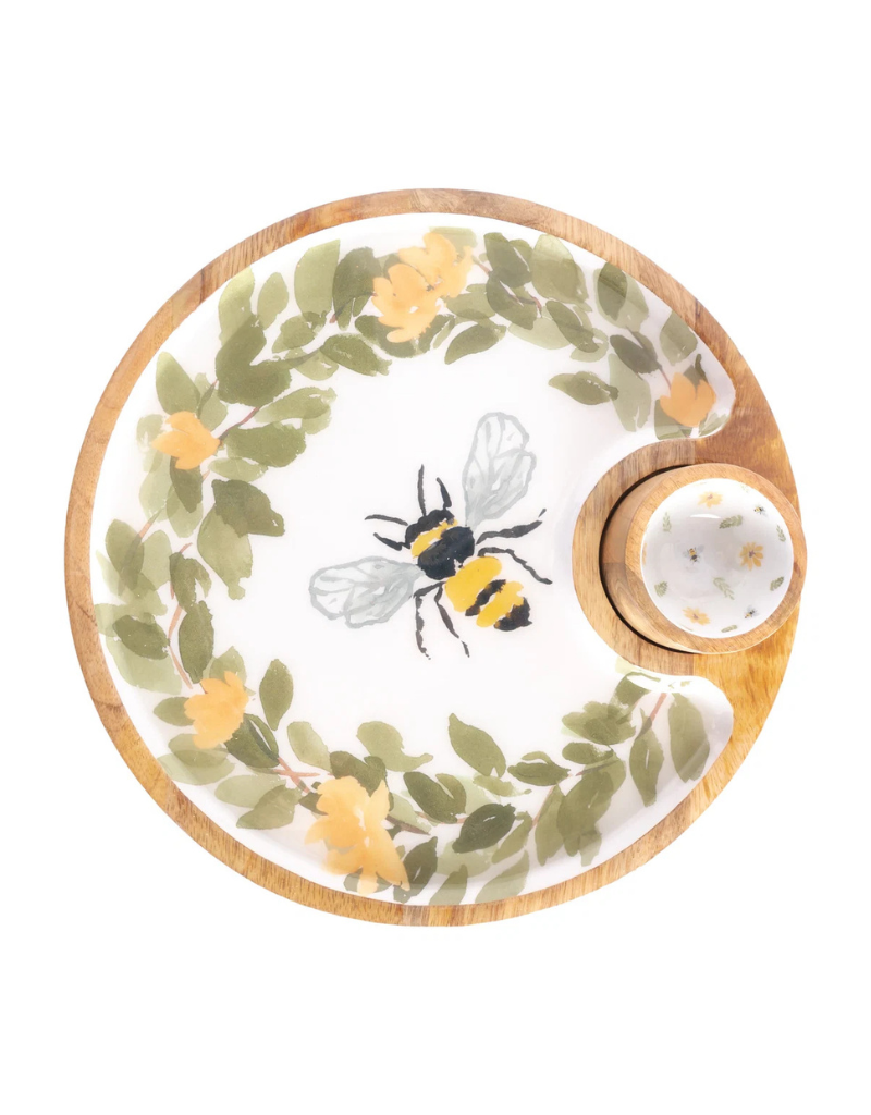 Bee Field Round Platter & Bowl