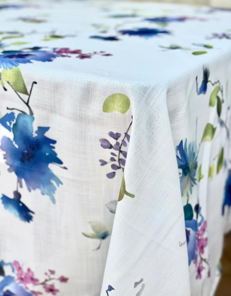 Blue Floral Tablecloth