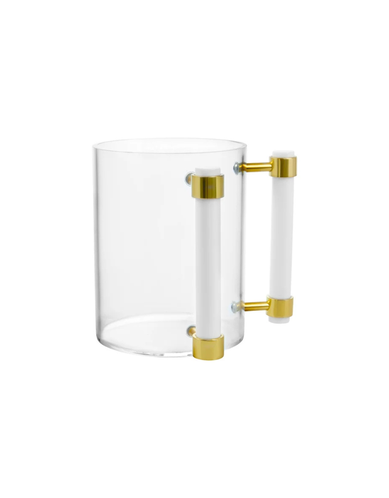 Acrylic Wash Cup with White Handles