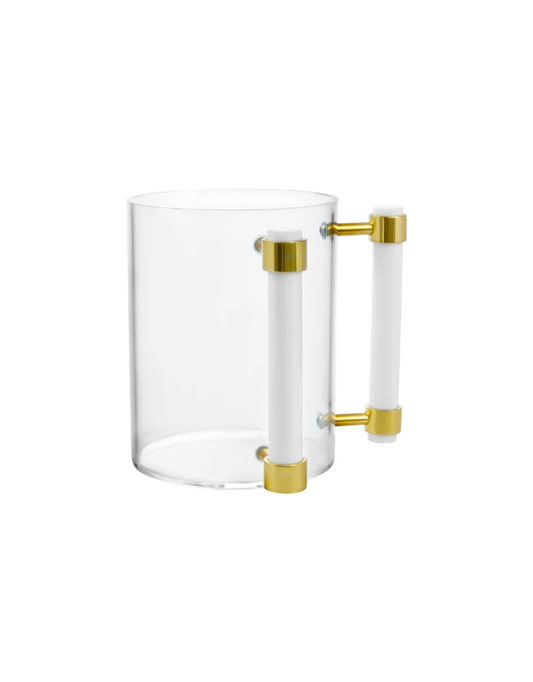 Acrylic Wash Cup with White Handles