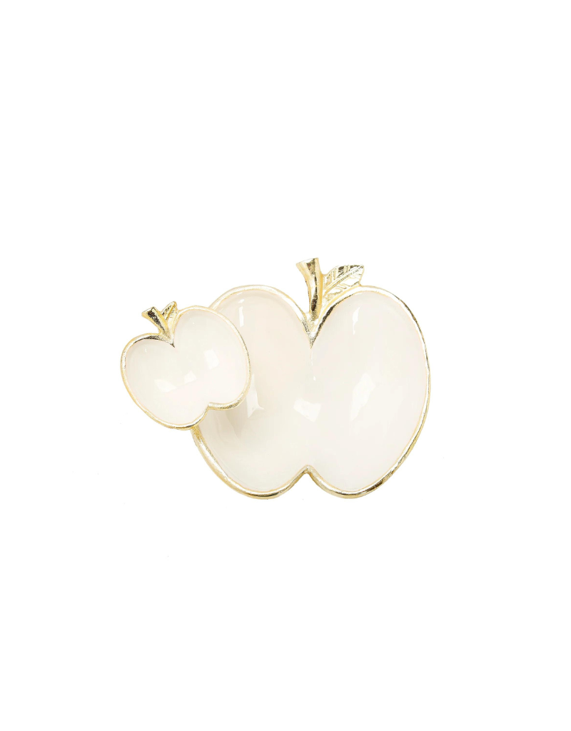 Gold & White Apple Dish