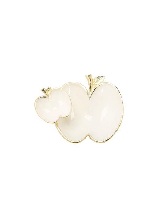 Gold & White Apple Dish
