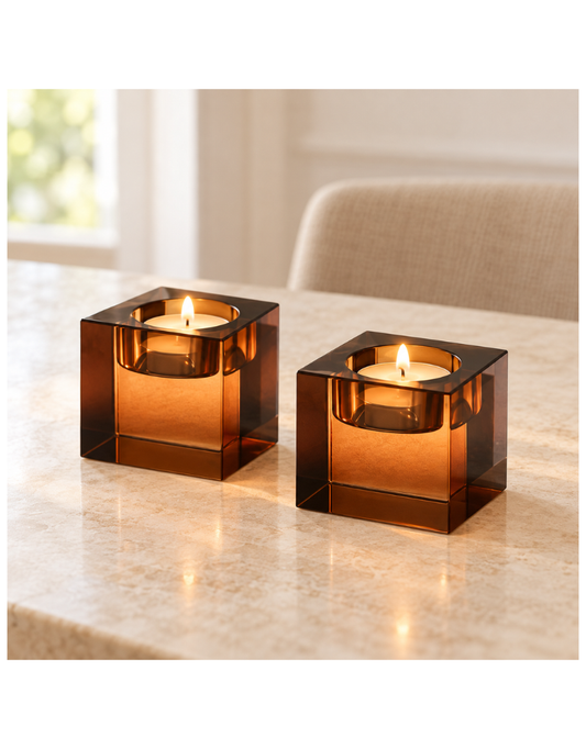 Radiant Refinement Crystal Bronze Candle Holder (options)