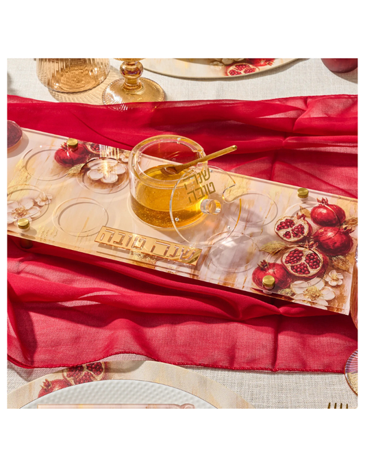 Painted Pomegranates Simanim Tray
