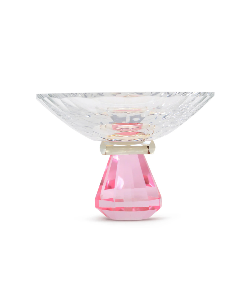 Crystal Candy Bowl with Pink Base