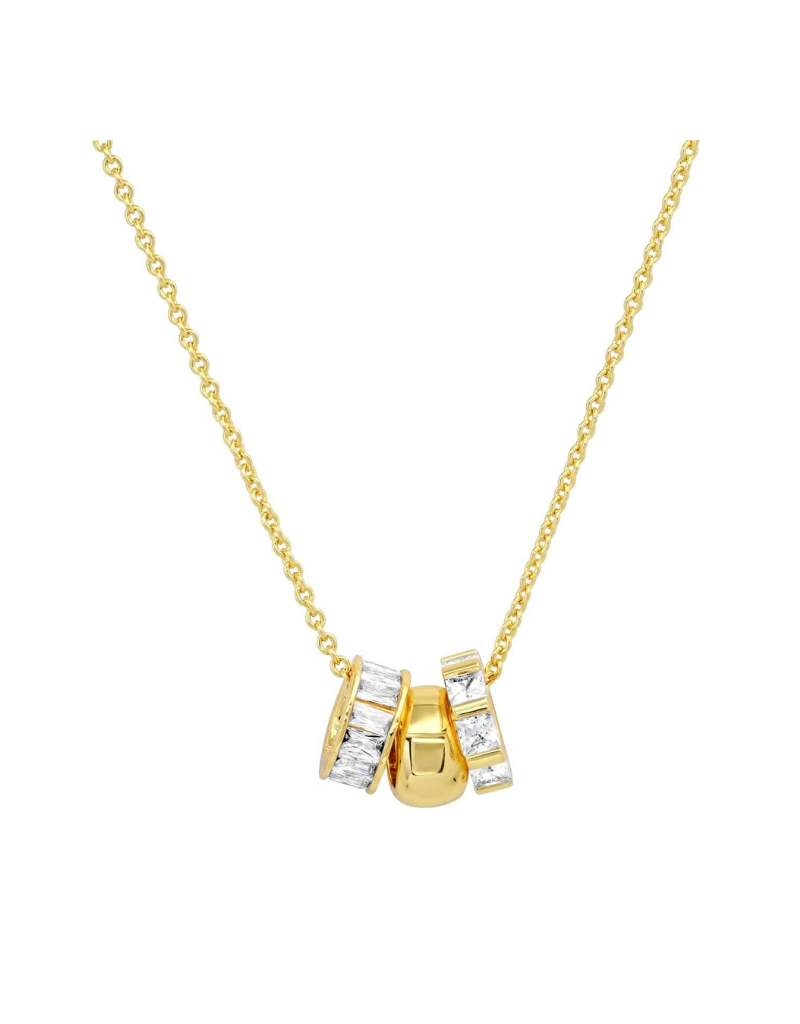 Gold Necklace with Rondelle Charms