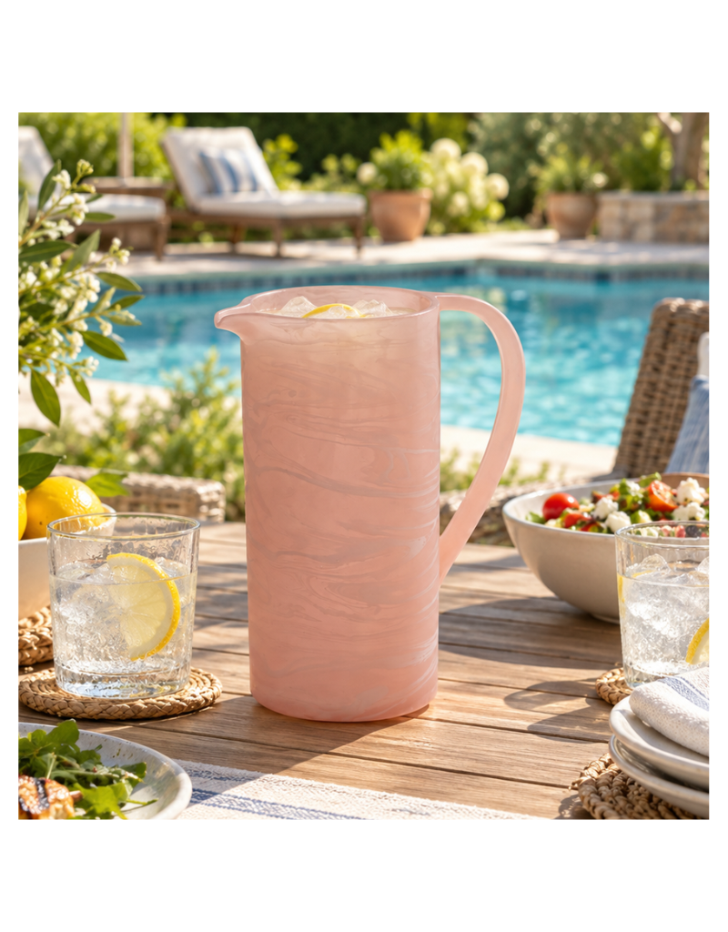 Resin Pink Swirl Pitcher