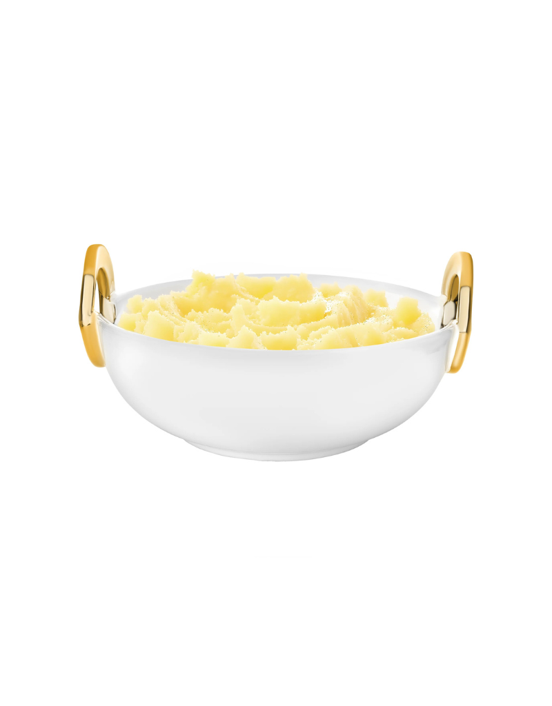 Ceramic Bowl with Gold Loop Handle