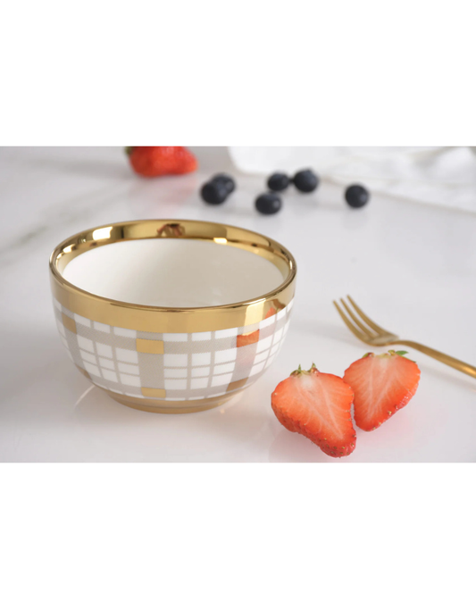 Gold & Plaid Snack Bowl