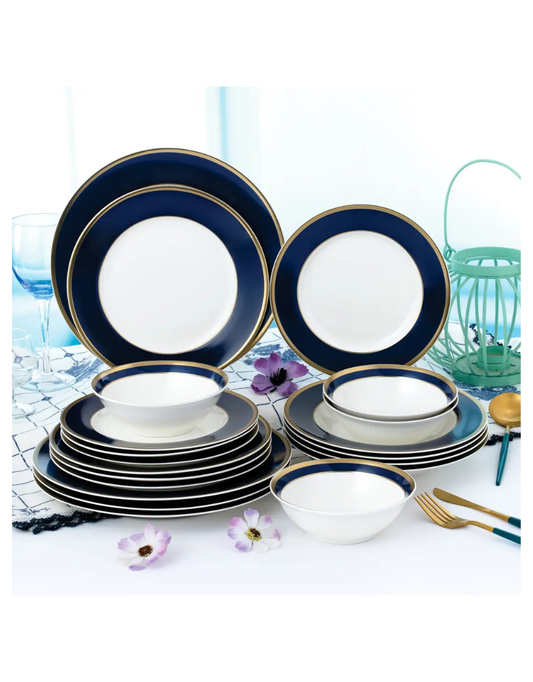 Gail Dark Blue 20pc Bone China Dinnerware Set