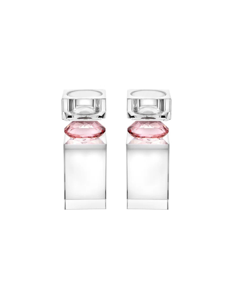 Set of 2 Tall Diamond Tealight Holders