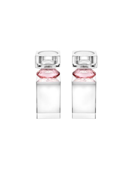 Set of 2 Tall Diamond Tealight Holders