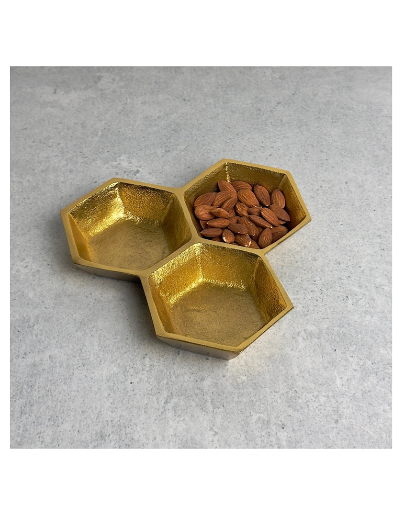 Gold 3-Section Octagon Bowl 16403
