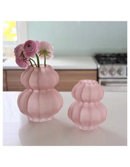 Frosted Pink Double Gourd Vase (options)