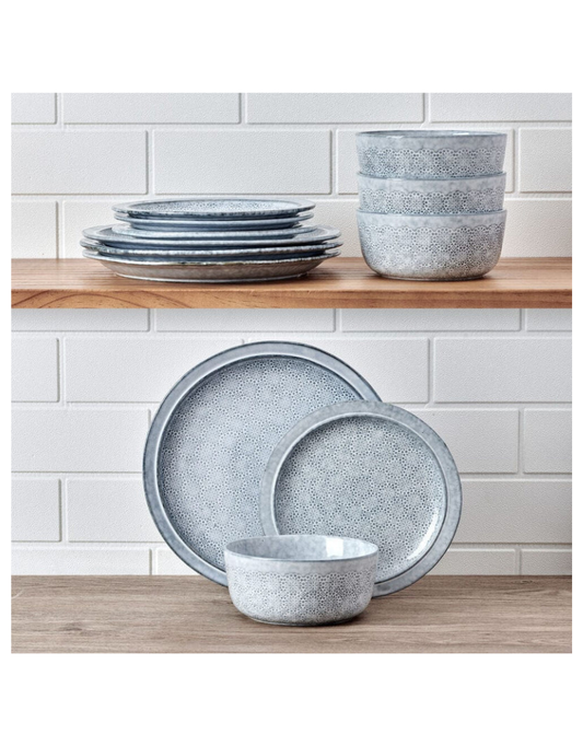 Blooming Meadow 12 pc Stoneware Dinnerware Set