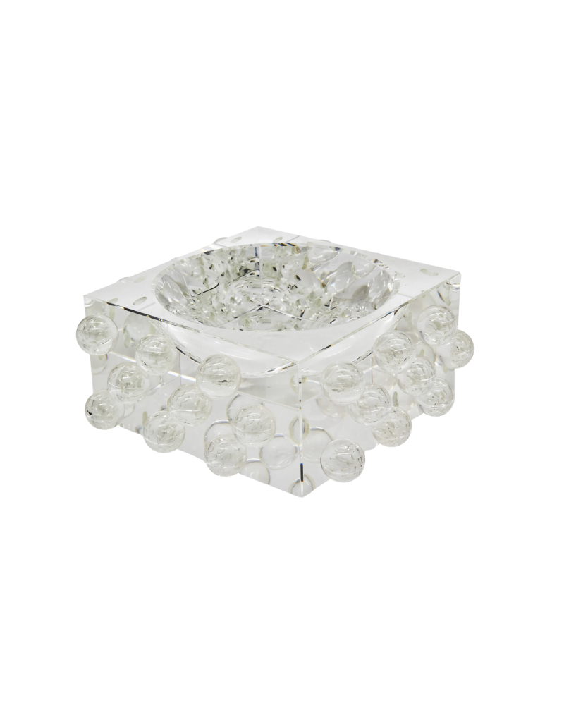 Crystal Glass Scattered Bubbles Bowl
