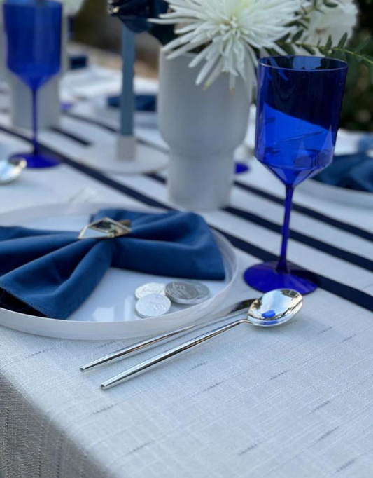 Silver Pindrop Spill Proof Tablecloth