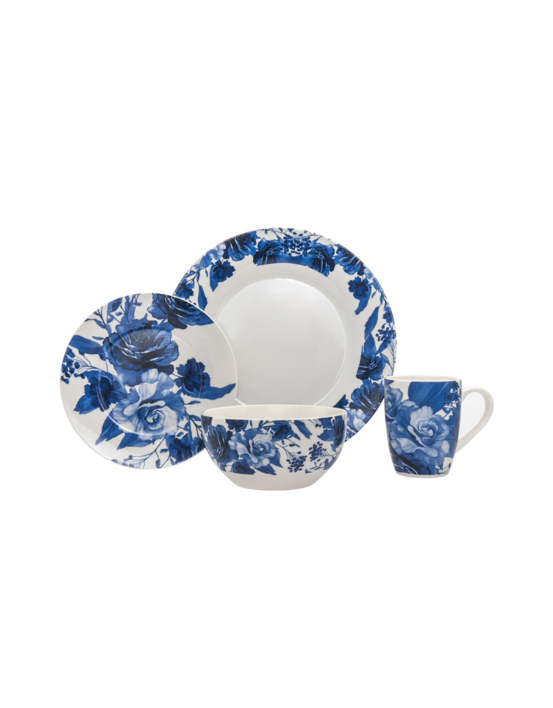 Bluetiful Florale 12 Piece Dinnerware Set