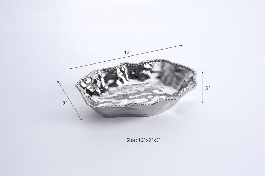 Titanium Finish Organic Shape Bowl