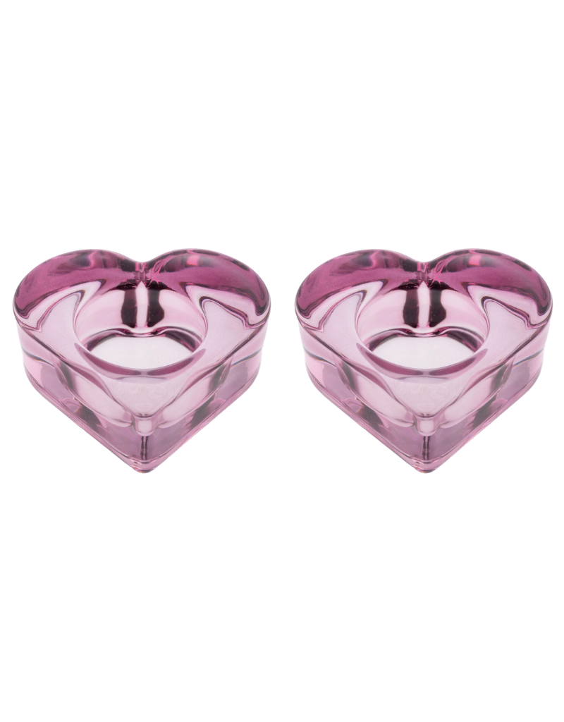 Glass Heart Tealight Holders