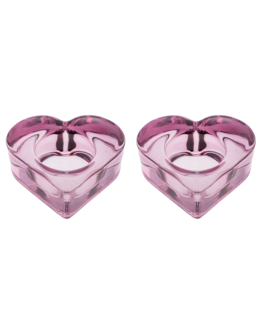 Glass Heart Tealight Holders