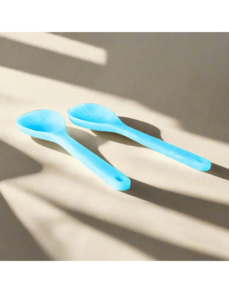 Lucente Matte Blue Resin Salad Servers