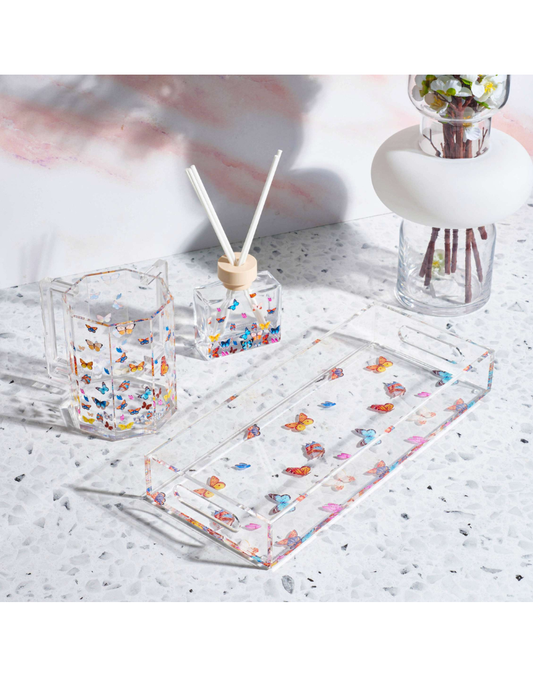 Colored Butterfly Bread/Towel Tray