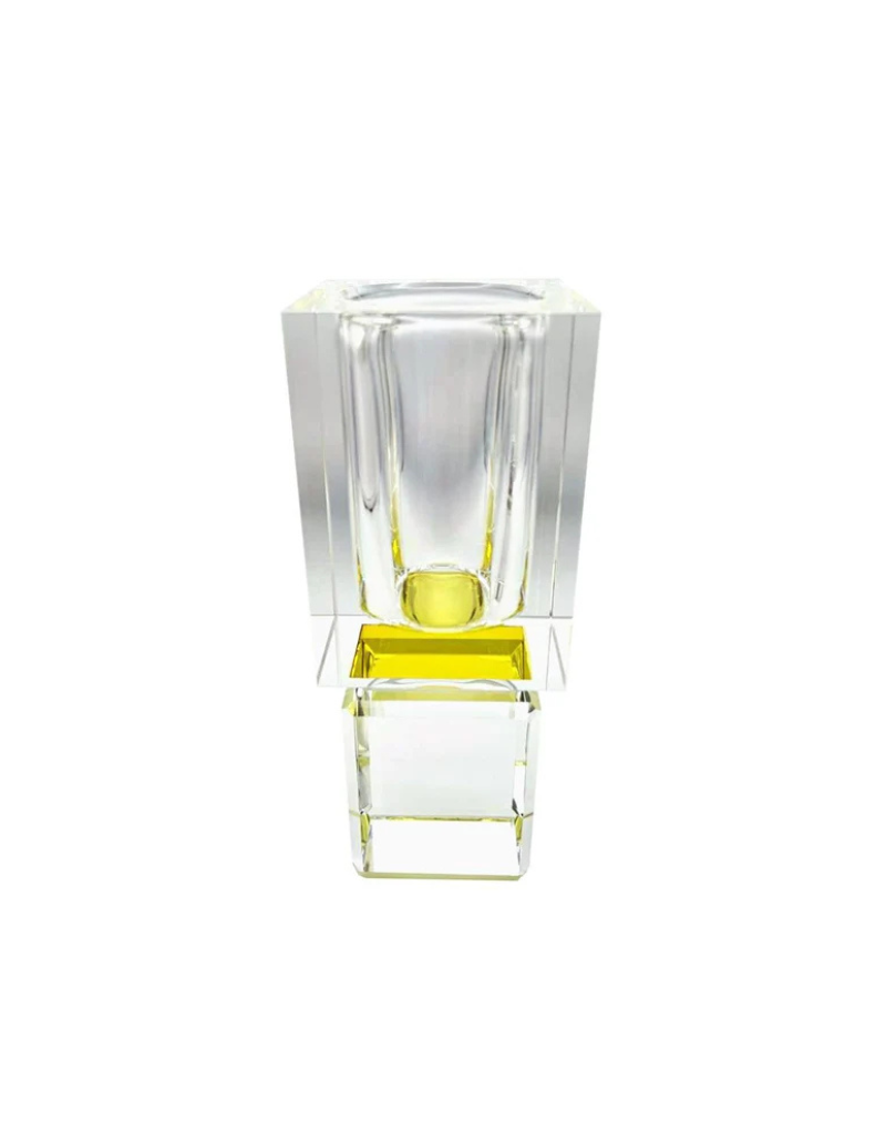 Block Vase with Amber Reflection on Base