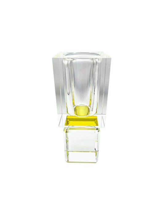 Block Vase with Amber Reflection on Base