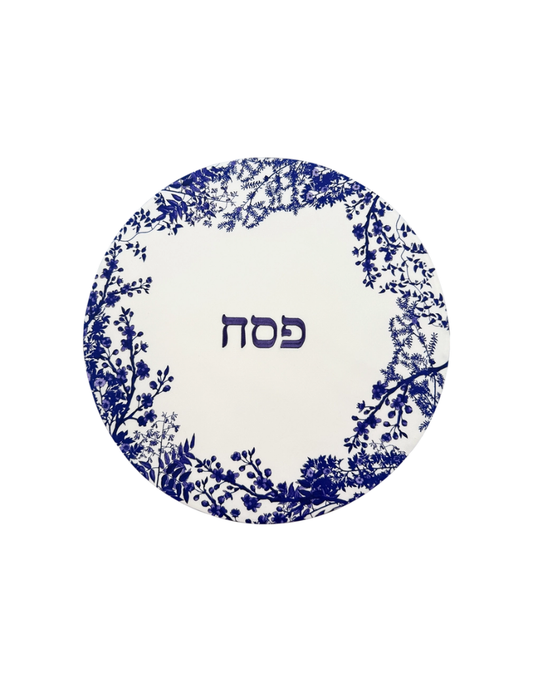 Blue Toile Matzah Cover