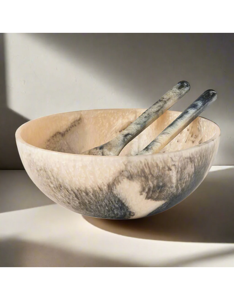 Lucente Resin Matte Limestone Salad Bowl