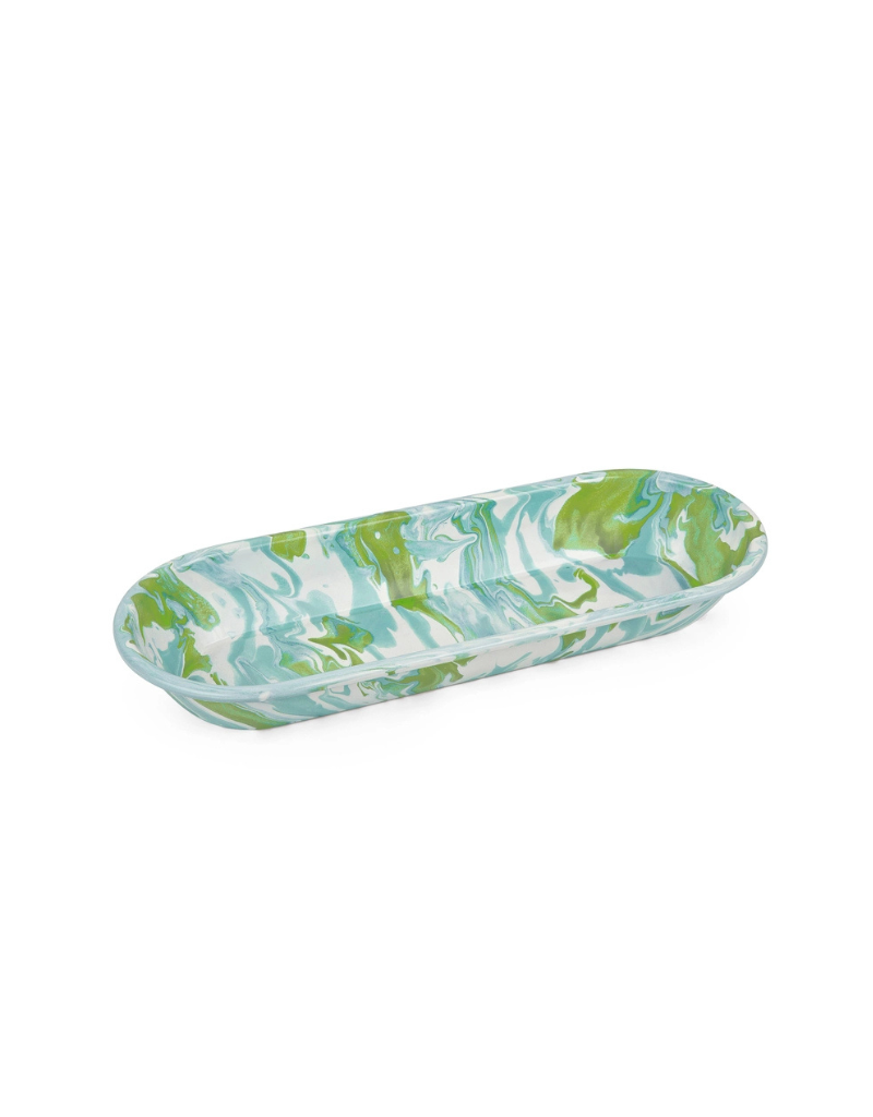 Enamelware Swirl Oval Basket