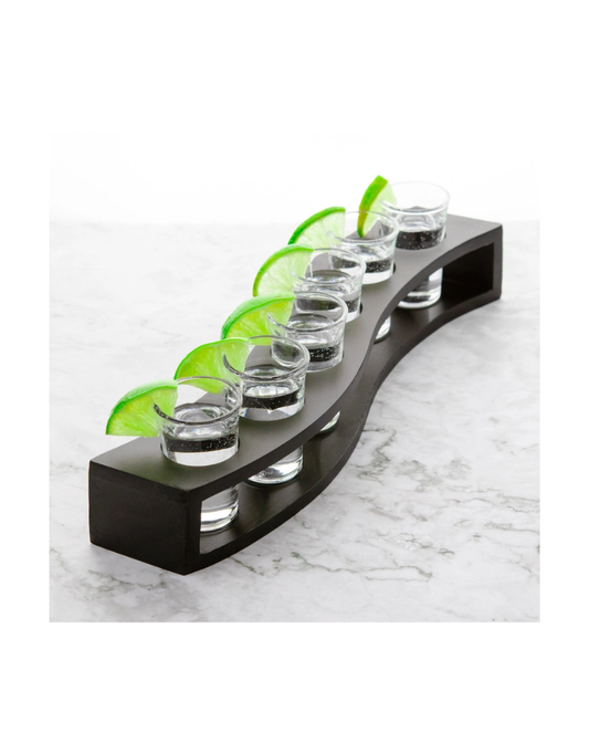 Shot Glasses with Wood Layered Base