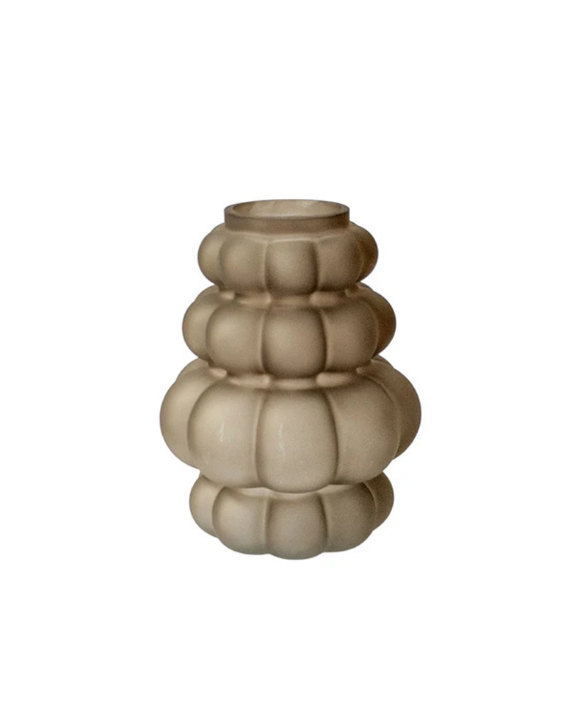 Frosted Bubble Glass Vase