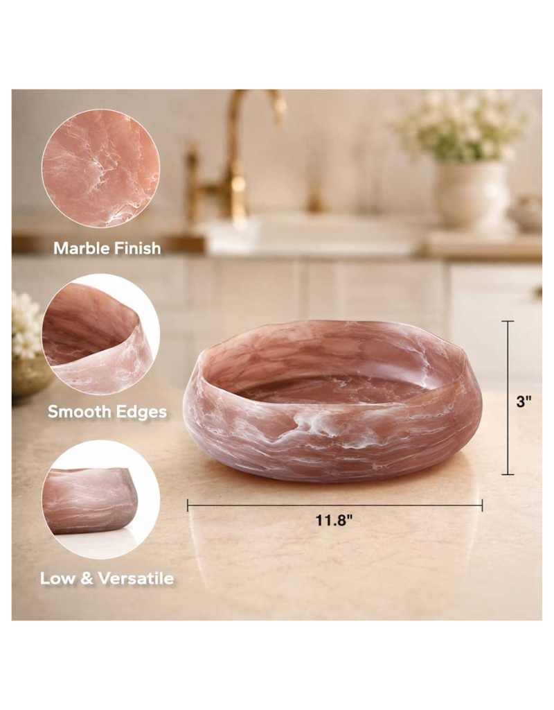 Resin Taupe Meadow Salad Bowl