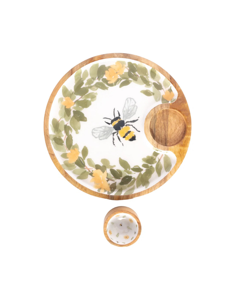 Bee Field Round Platter & Bowl
