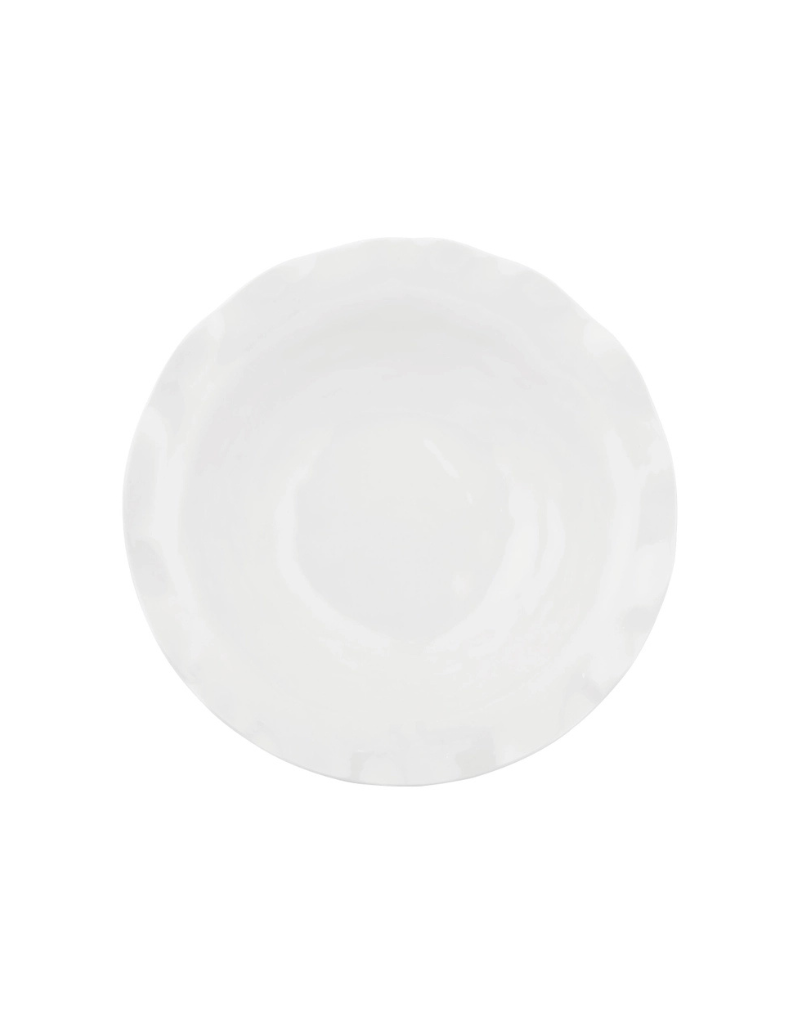 White Round Melamine Serving Bowl
