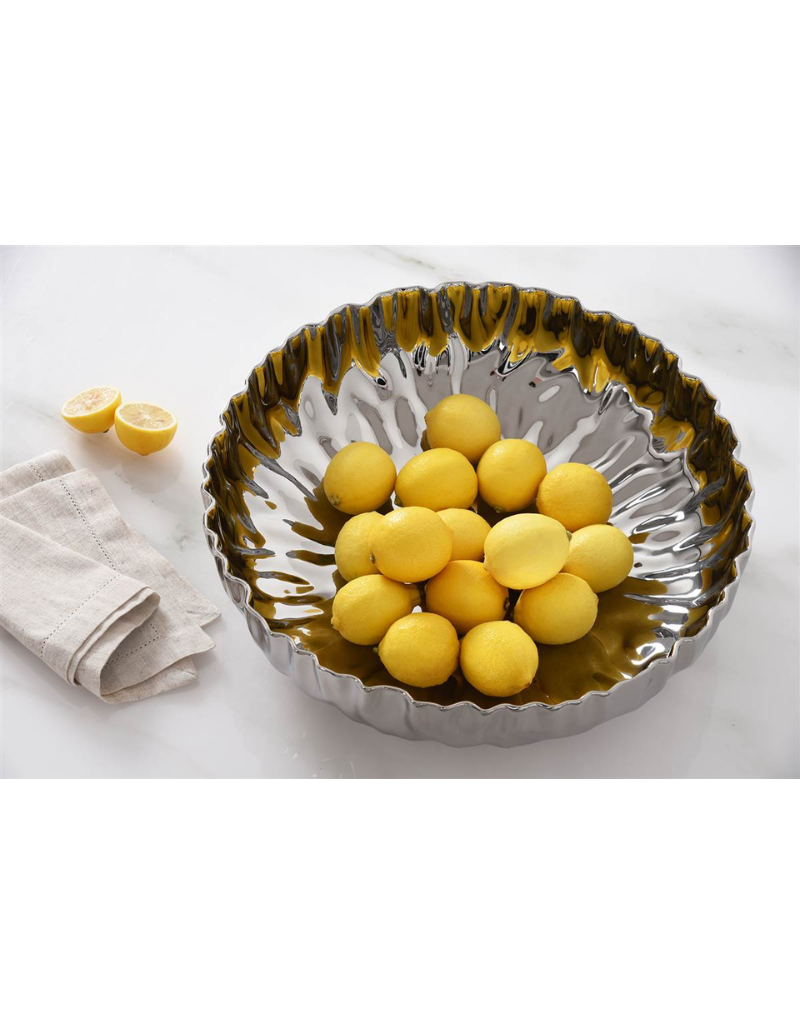 Pleated Extra Large Shallow Bowl