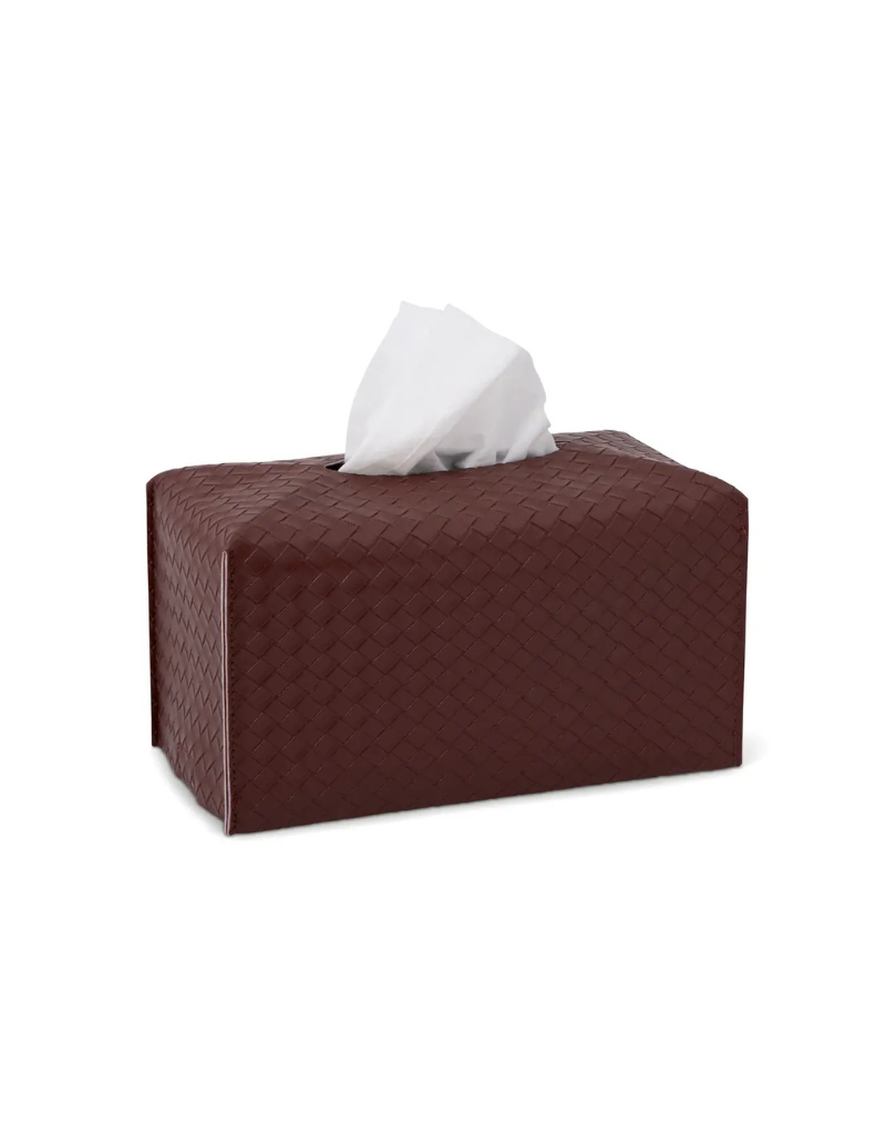 Smooth Chocolate Leatherette Tissue Holder