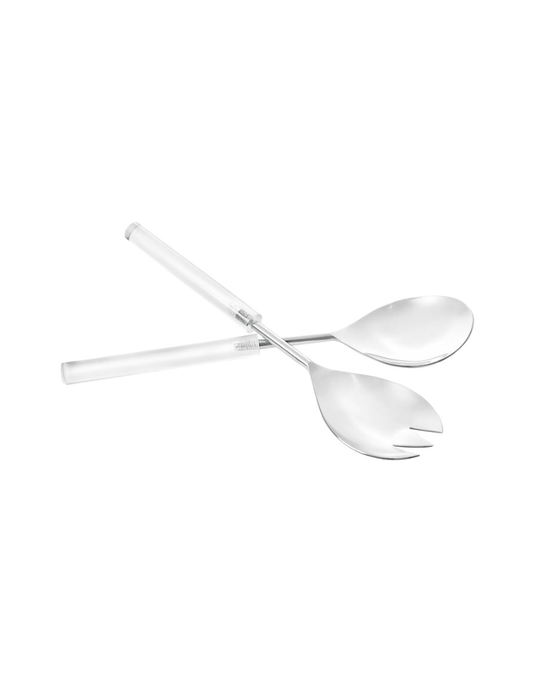 Set of 2 Salad Server Set with Acrylic Handle